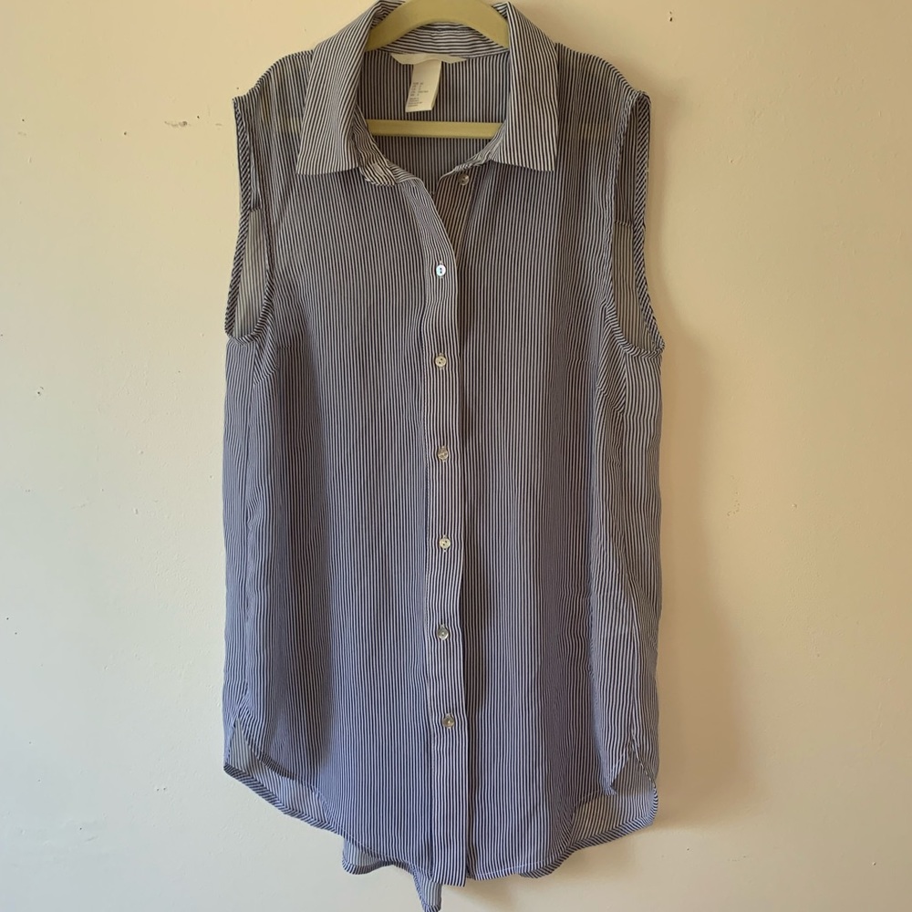 H&M Pinstripe Button Up Tank